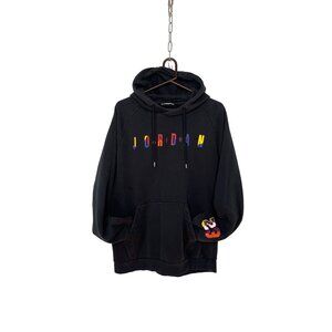 Jordan Brand Black Hoodie With Multicolor Logo & Number 23 Design  Medium
